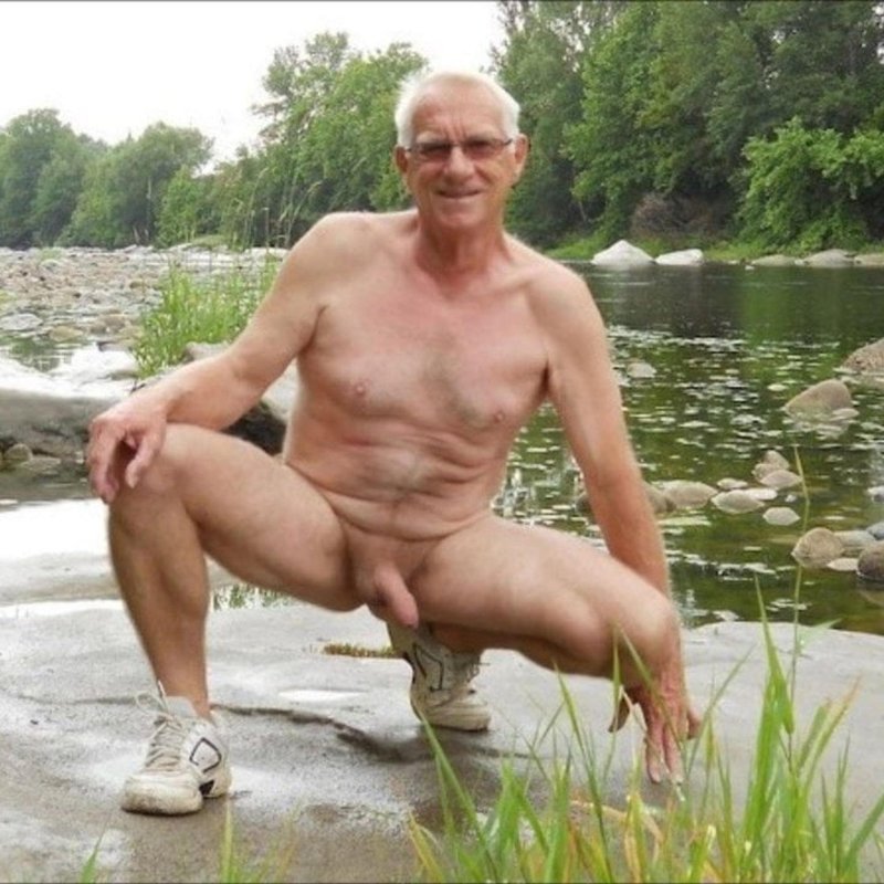 Old grandfathers naked in the forest, Naked old people, Porn