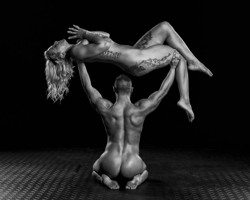 Man and woman in the style of nude, Pair photo shoot in the style of nude, Porn