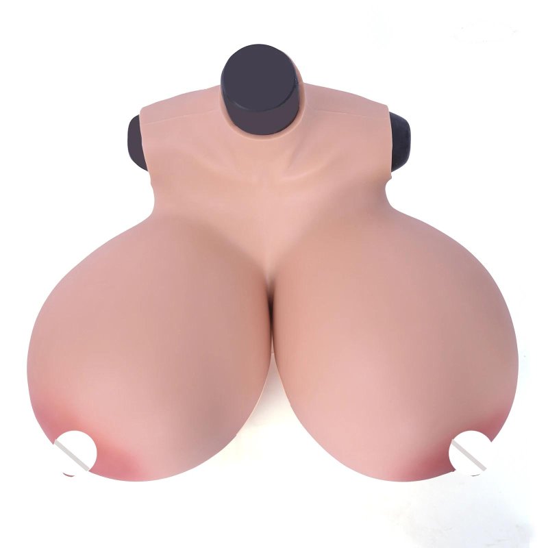 Falled silicone breasts for men, Falled breasts, Silicone tits