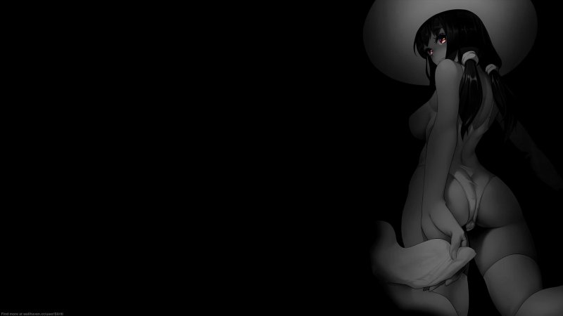 Anime Girl on a black background, Anime girls on a dark background, Dark von anime