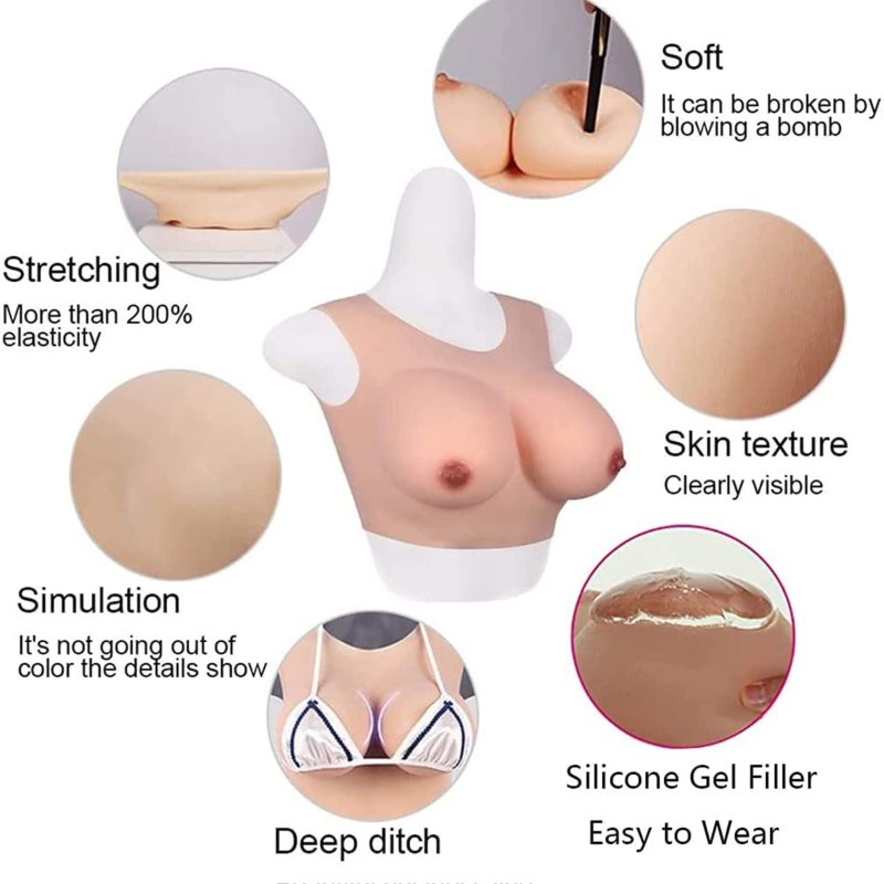 Silicone breast, Falled silicone breasts for men, Silicone breasts
