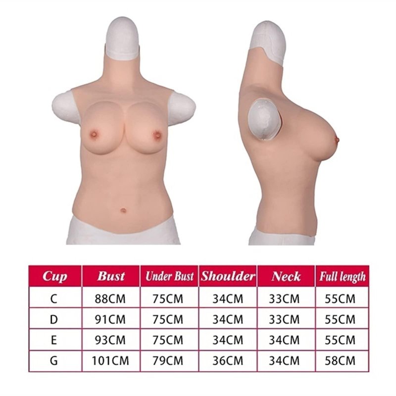 Breast silicone simulator, With patch breasts, Silicone overhead breasts
