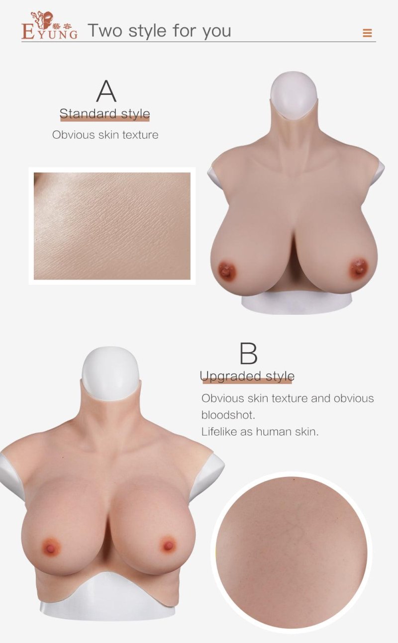 Big artificial breasts, Breast silicone simulator, Silicone breast