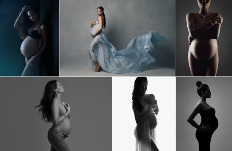 Photo shoots for pregnant women, Photoshoot of a pregnant idea, Pregnancy photo shoot in the studio