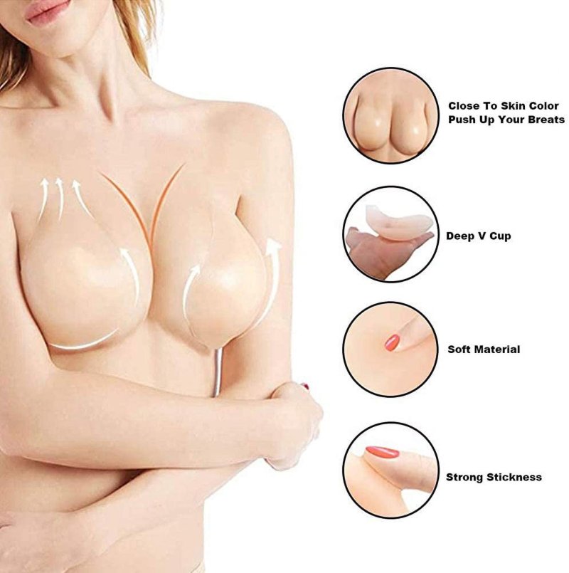Invisible bra, Silicon bracket bras, Silicone overlays for chest