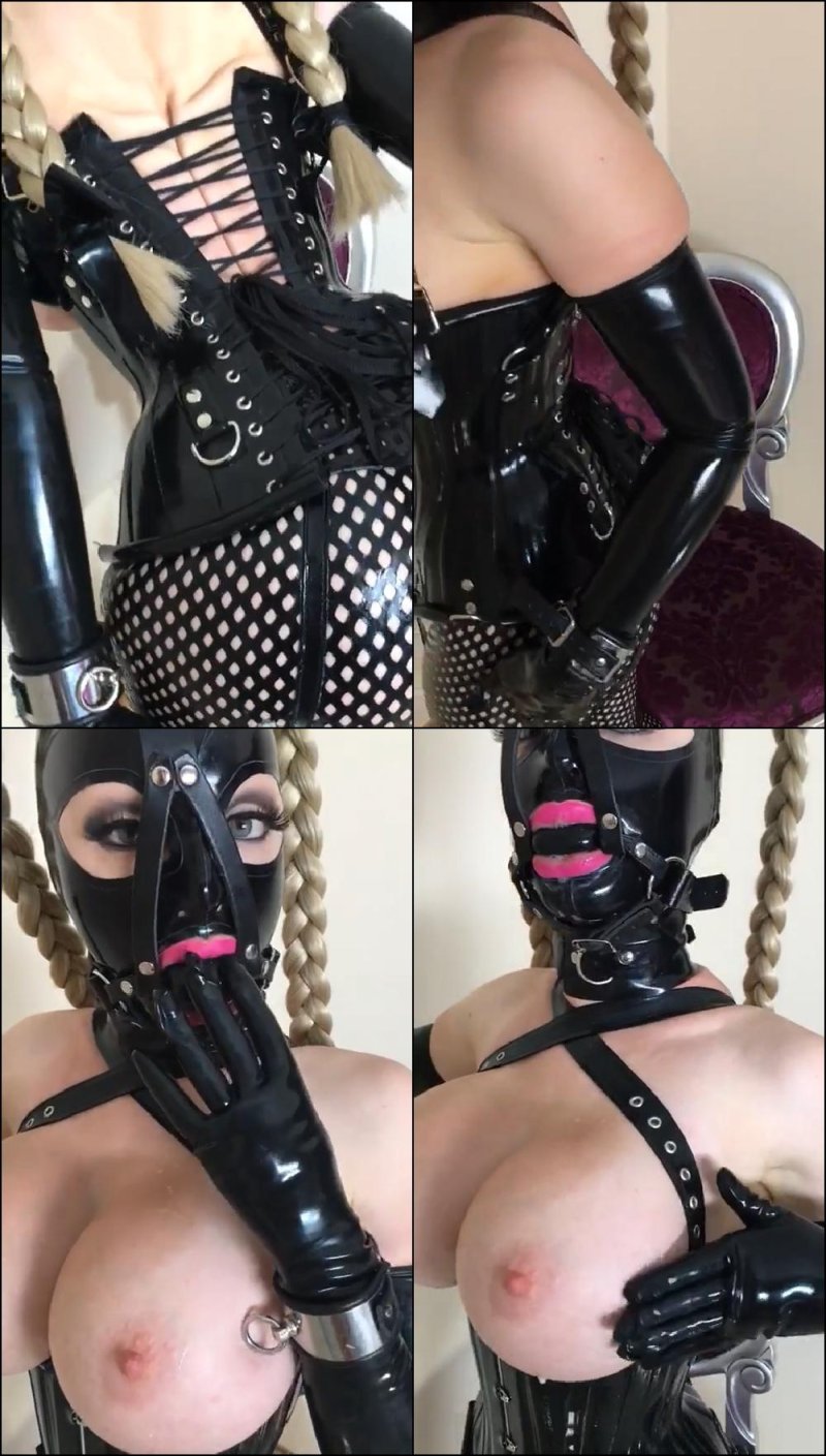 Latex Lucy without a mask naked boobs, Latex Lucy Mask BDSM, Latex