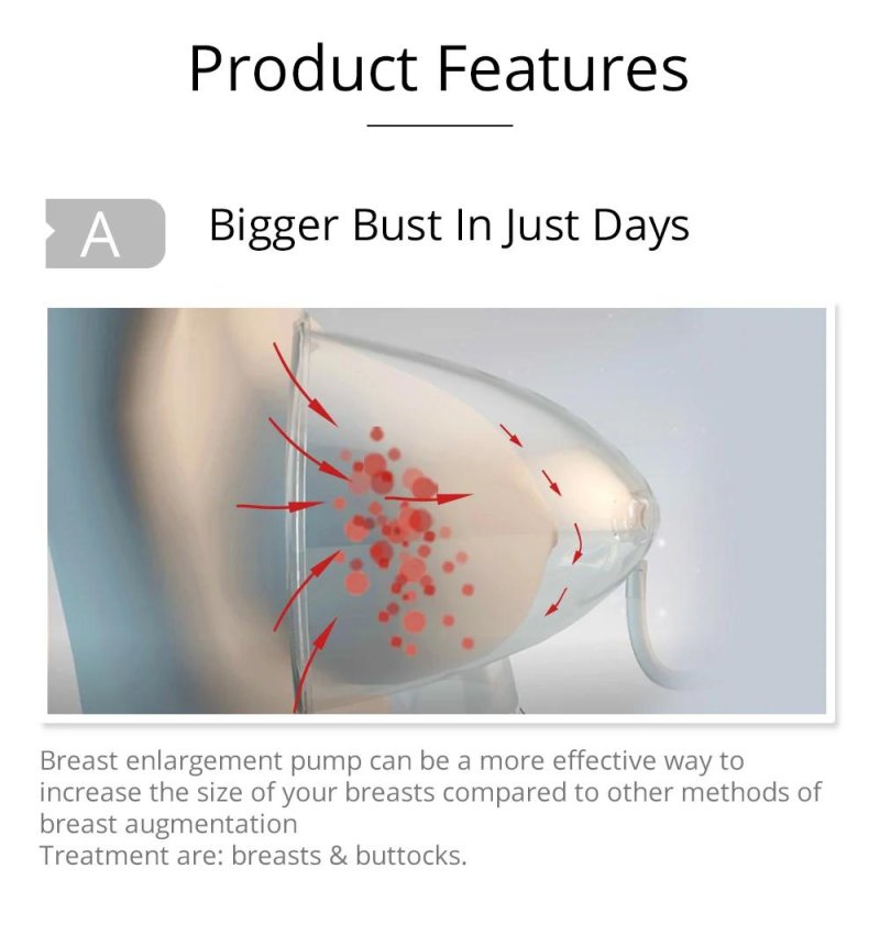 Vacuum breast enlargement, For breast augmentation, Breast a massager