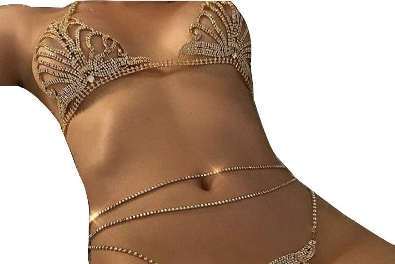 Body chain, Rhinest underwear, A chain at the waist
