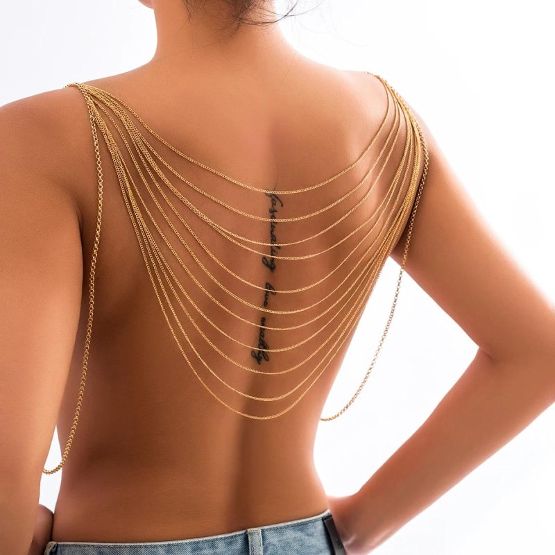 Chain on the back, Body chain, The chain is female