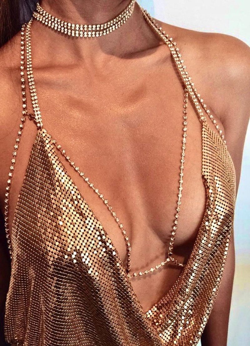 Decoration on the body, Body chain, Chain jewelry on the body