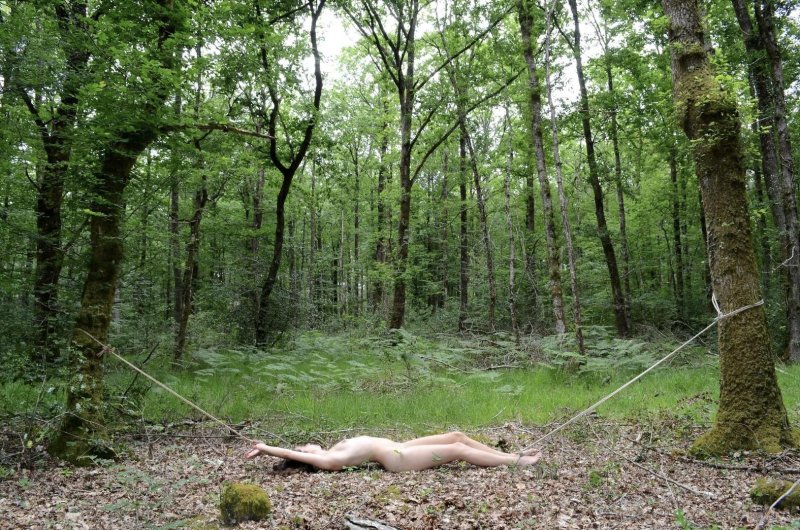 Naked in forest, Bdsm, Naked girl in the forest