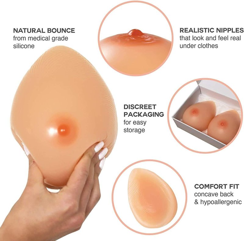 Breast prostheses are silicone, Silicone breasts, Breast silicone simulator