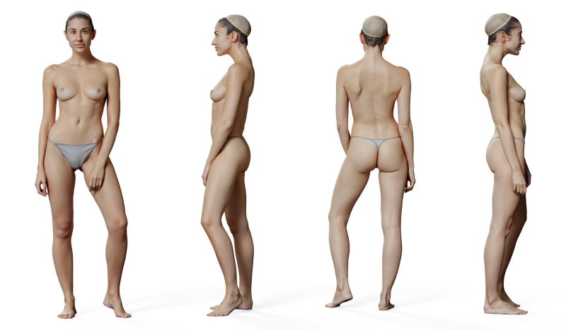 Female body from all sides, Female figure reference, References of the female figure