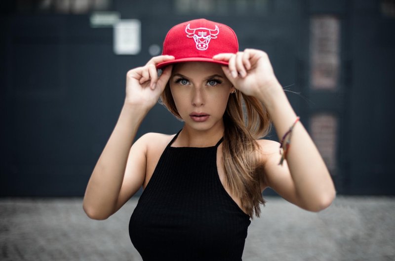 Beautiful girls in baseball caps, Girl, Beautiful girl in a cap