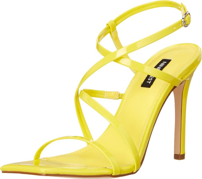 Yellow sandals, Black yellow sandals, Female sandals