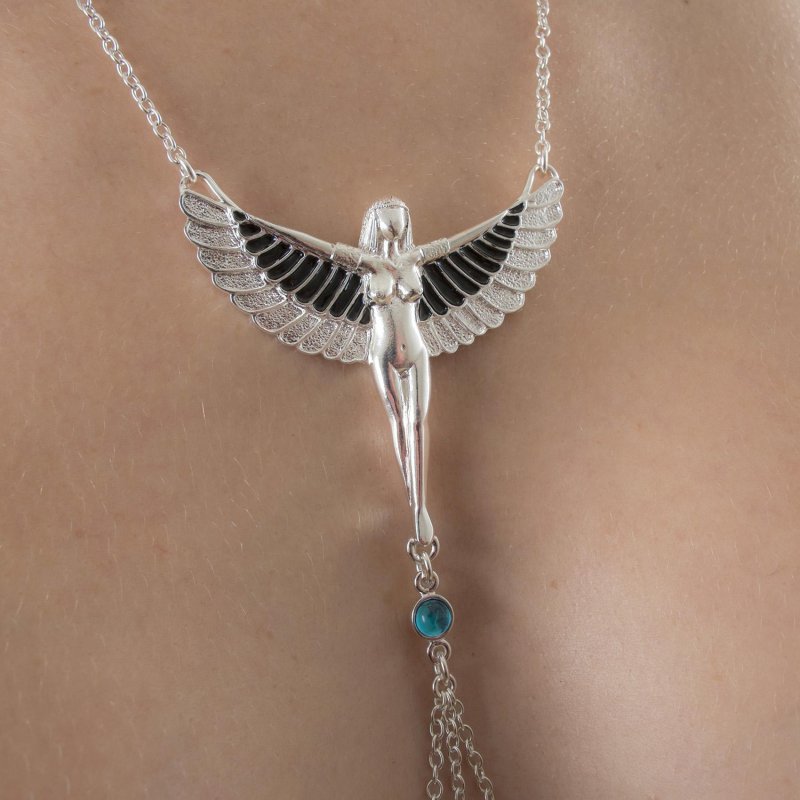 Goddess Isis Kulon, Egyptian necklace, Intimate jewelry Sylvie Monthule