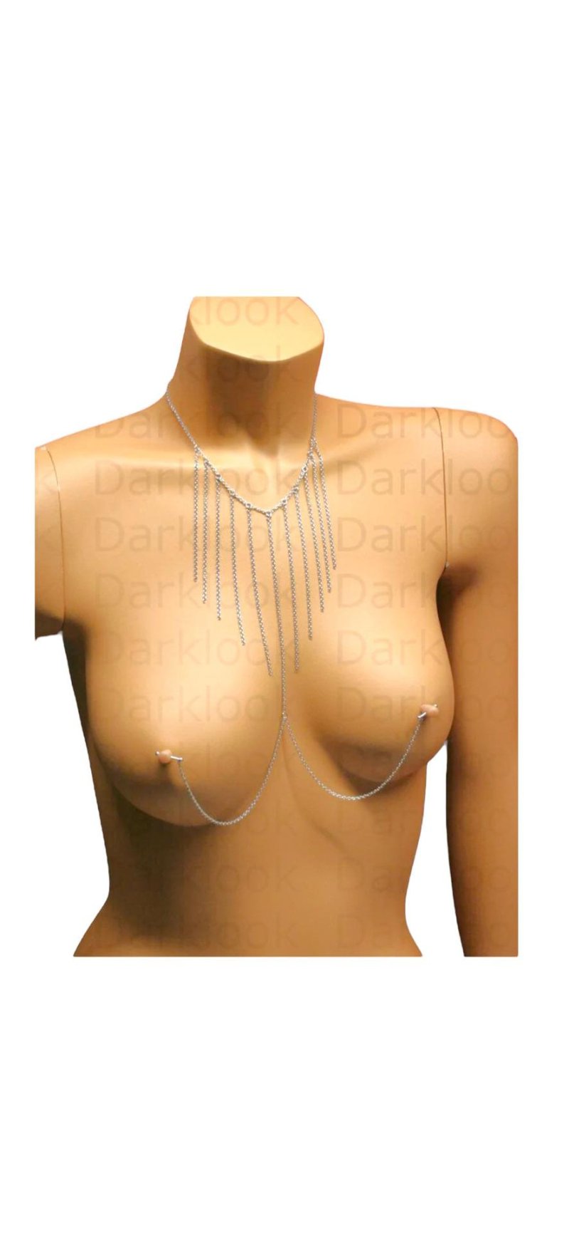 A chain on the nipples, Piercing nipples chain, Nipple piercing jewelry