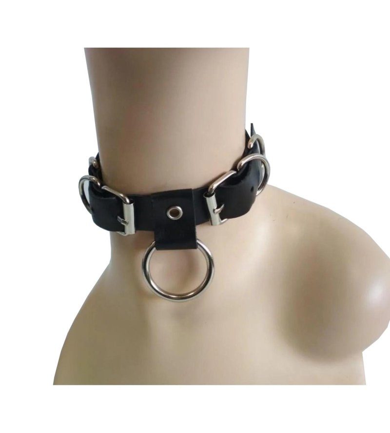 Bdsm Electric collar, Chocker with buckle, Leather chocker with a ring