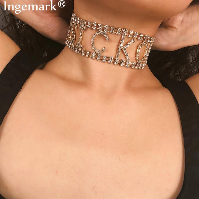 Choker with rhinestones, Necker Choker with rhinestones, Choker necklace