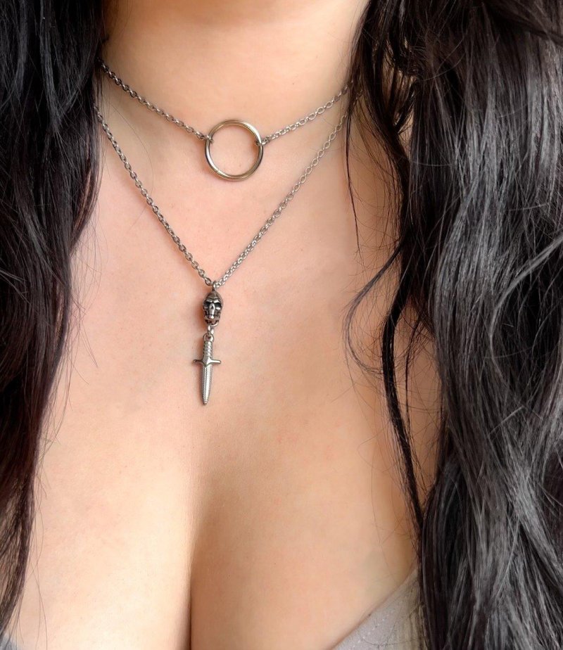 Choker necklace, Silver chocker, Choker chain