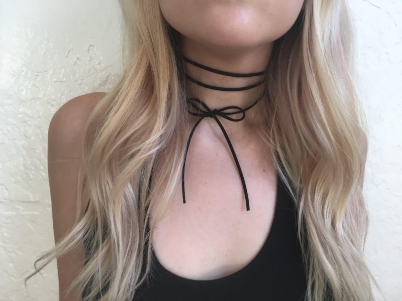 Leather huker, Chocker, Jewelry on the neck of a choker