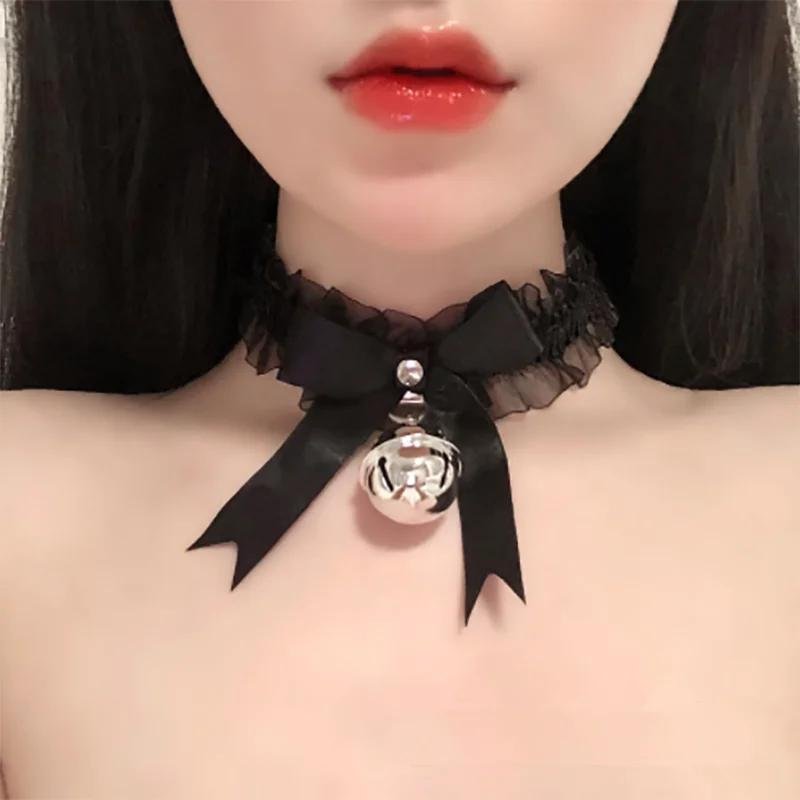 Choker with a bow, Chocker with a bell, Choker Necklace