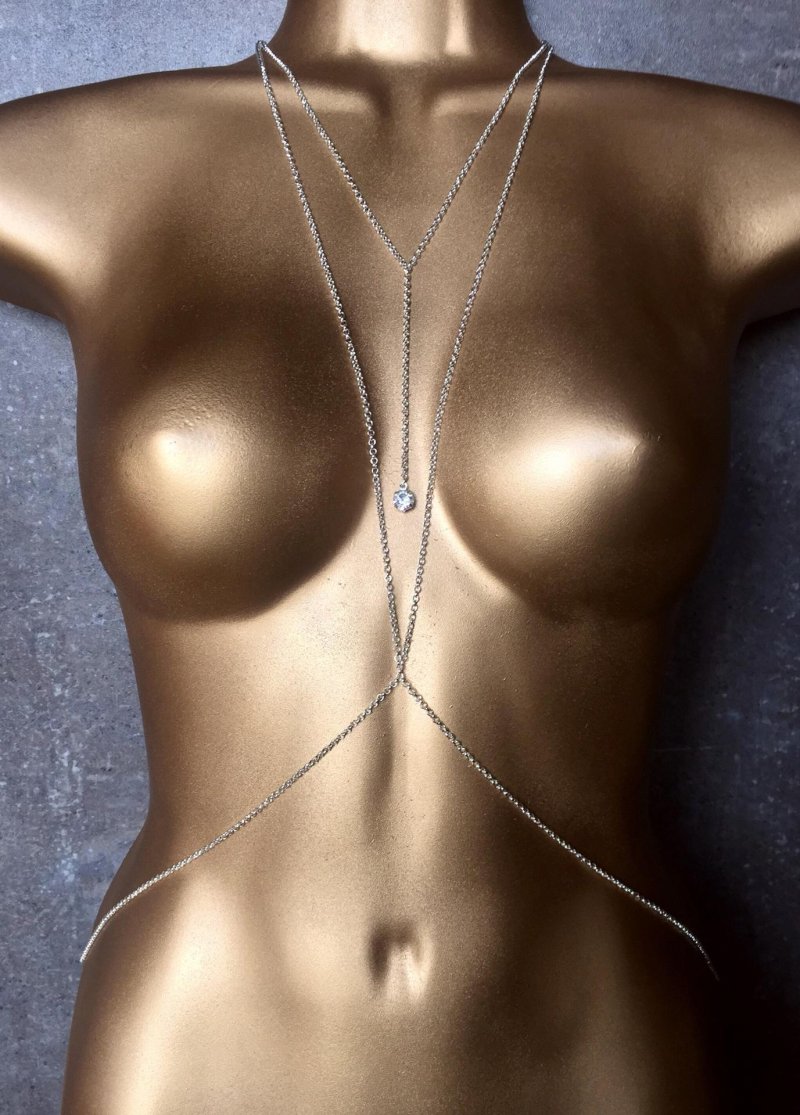 Body chain, Chain on the body of bodychain, Chain jewelry on the body
